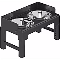 HANAMYA Elevated Dog Bowls with Adjustable Legs and Spill-Proof Semi-Encircling Baffle
