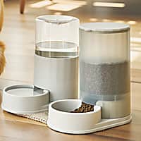 HANAMYA Gravity 3.8L Automatic Pet Waterer and Feeder Bundle Set for Dogs and Cats