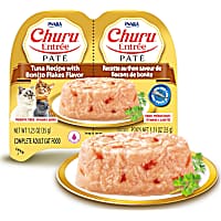 Inaba Churu Tuna Recipe with Bonito Flakes Flavor Entree Pate Twin Cup Cat Food