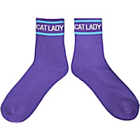 Zanden Purple Cat Lady Crew Socks