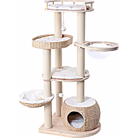 Happy & Polly Whispering Hollow Natural Wood Cat Tree