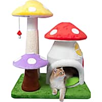 Happy & Polly Magic Mushroom 29-in Flannel Cat Tree