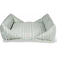 PetShop by Fringe Studio Block Stripe Dusty Sage Canvas Modern Cuddler Dog Bed