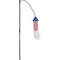 Petco Red White & Blue Rocket Ship Cat Teaser Toy