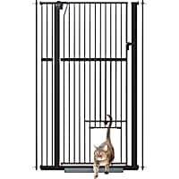 UniPaws 56"H Pressure Mounted Pet Gate with Door for Doorway