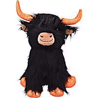 Multipet International Jumbo Highland Cow with Shiny Orange Horns for Dogs