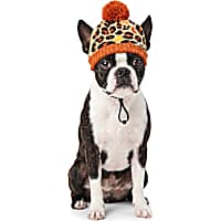 Petco Leopard Print Pom Beanie for Pets