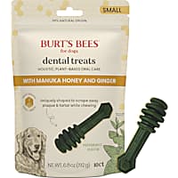 Burt's Bees Peppermint w/ Manuka Honey & Ginger, Holistic, Plant-based Oral Care Small Pets Dental Treats for Dogs
