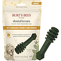 Burt's Bees Peppermint w/ Manuka Honey & Ginger, Holistic, Plant-based Oral Care Medium Pets Dental Treats for Dogs