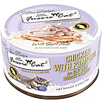 Fussie Cat Mousse Chicken w/ Pumpkin in Goat Milk Mousse and Shreds Kitten Food