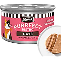 Merrick Purrfect Bistro Grain Free Premium High Protein Salmon Recipe Soft Canned Pate Adult Wet Cat Food