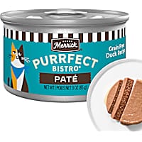 Merrick Purrfect Bistro Grain Free Premium High Protein Duck Recipe Soft Canned Pate Adult Wet Cat Food