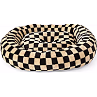 Petco Black & White Checkered Bolster Mat Cat Bed