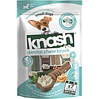 Knash Dental Chew Brush with Peanut Butter, Mint, and Cranberry Dog Treats