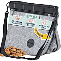 Katziela Hands Free Quick Access Anti Spill Expandable with Adjustable Shoulder Strap & Belt Clip Dog Treat
