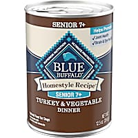 Blue Buffalo Homestyle Recipe for Senior 7+ Dogs, Turkey Recipe Senior 7+ Turkey & Vegetable Dinner Wet Dog Food
