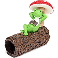 Petco Holiday Frog on a Log Aquatic Decor