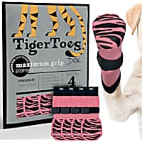 DOK TigerToes Sassy Pink Premium Non-Slip Dog Socks