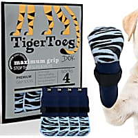 DOK TigerToes Breezy Blue Premium Non-Slip Dog Socks