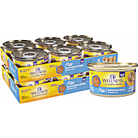 Wellness Complete Health Beef & Salmon Natural, Protein-Rich, Grain Free Pate Adult Wet Cat Food