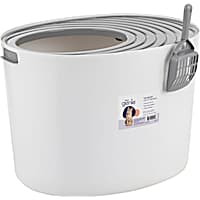 Litter Genie Round Top Entry Box Particle Catching Cover and with Scoop Cat Litter