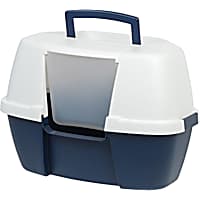 Iris Hooded Corner Cat Litter Box with Front Door Flap
