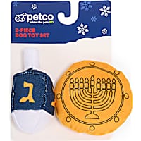 Petco Holiday Hanukkah Dreidel & Gelt Plush Dog Toy Set