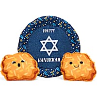 Petco Holiday Hanukkah Latke Flyer Dog Toy Set