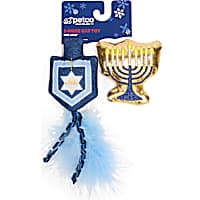 Petco Holiday Hanukkah Menorah Dreidel Plush Cat Toy Set