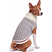 Petco Holiday Grey Cable Knit Pet Sweater