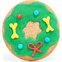 Petco Holiday Wreath Cinnamon Flavor Hand Decorated Cookie Treats for Dogs