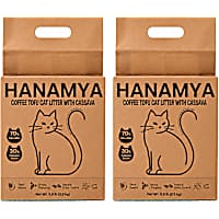 HANAMYA Natural Odor Control Low Dust & Strong Clumping Tofu & Cassava Cat Litter with Recycled Coffee Grounds