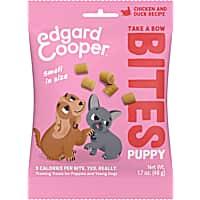Edgard & Cooper Take a Bow Bites, Low-Calorie Training, Small Size, Chicken & Duck Recipe Treats for Puppies