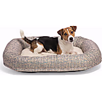 Petco Grey/White Bolstered Rectangle Dog Bed
