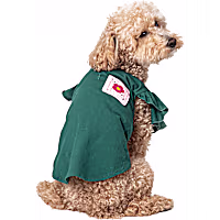 Pet Posse Cotton Green Ruffle Crochet Pocket Tee for Dogs