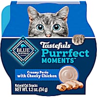 Blue Buffalo Tastefuls Purrfect Moments Creamy Puree Cheeky Chicken Snack for Adult Cats