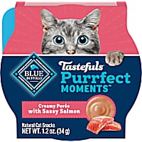 Blue Buffalo Tastefuls Purrfect Moments Creamy Puree Sassy Salmon Snack for Adult Cats