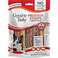 Good 'n' Tasty Real Chicken Duck Sirloin Protein Strips, High-Protein Dog Treats Variety Pack