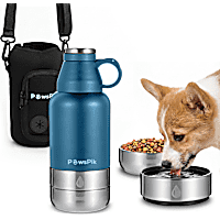 PawsPik Travel 3-in-1 Dog Water Bottle & Bowl Set