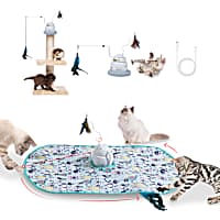 PawsPik Interactive 4-in-1 Laser & Hide & Seek Rechargeable Automatic Cat Exercise Toy