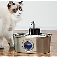 PawsPik Stainless Steel Battery-Operated Dog & Cat Water Fountain