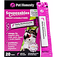 Pet Honesty Multivitamin Squeezables Salmon Flavored Creamy Lickable Puree Supplement for Cats
