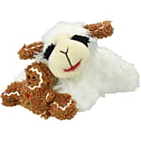 Multipet International Holiday Lamb Chop Holding a Gingerbread Cookie 6" Dog Toy