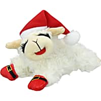 Multipet International Holiday Lamb Chop with Santa Hat and Buckles 6" Dog Toy