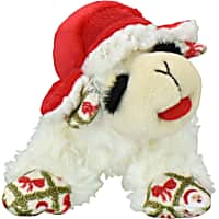 Multipet International Holiday Lamb Chop with Trapper Hat 6" Dog Toy
