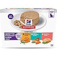 Hill's Science Diet Adult Sensitive Stomach & Skin Chicken, Tuna & Salmon Wet Cat Food Variety Pack