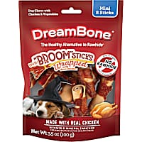 DreamBone Mini Broomsticks Wrapped With Real Chicken, Rawhide-Free Halloween Chews For Dogs