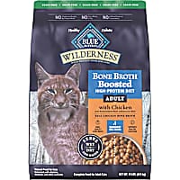 Blue Buffalo Wilderness Chicken Bone Broth Boosted High-Protein Diet, Grain-Free Dry Food for Adult Cats