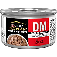 Purina Pro Plan Veterinary Diets DM Dietetic Management Savory Selects Feline Formula Wet Cat Food