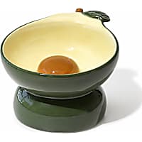 PawsPik Avocado Elevated Angled Ceramic Pet Bowl